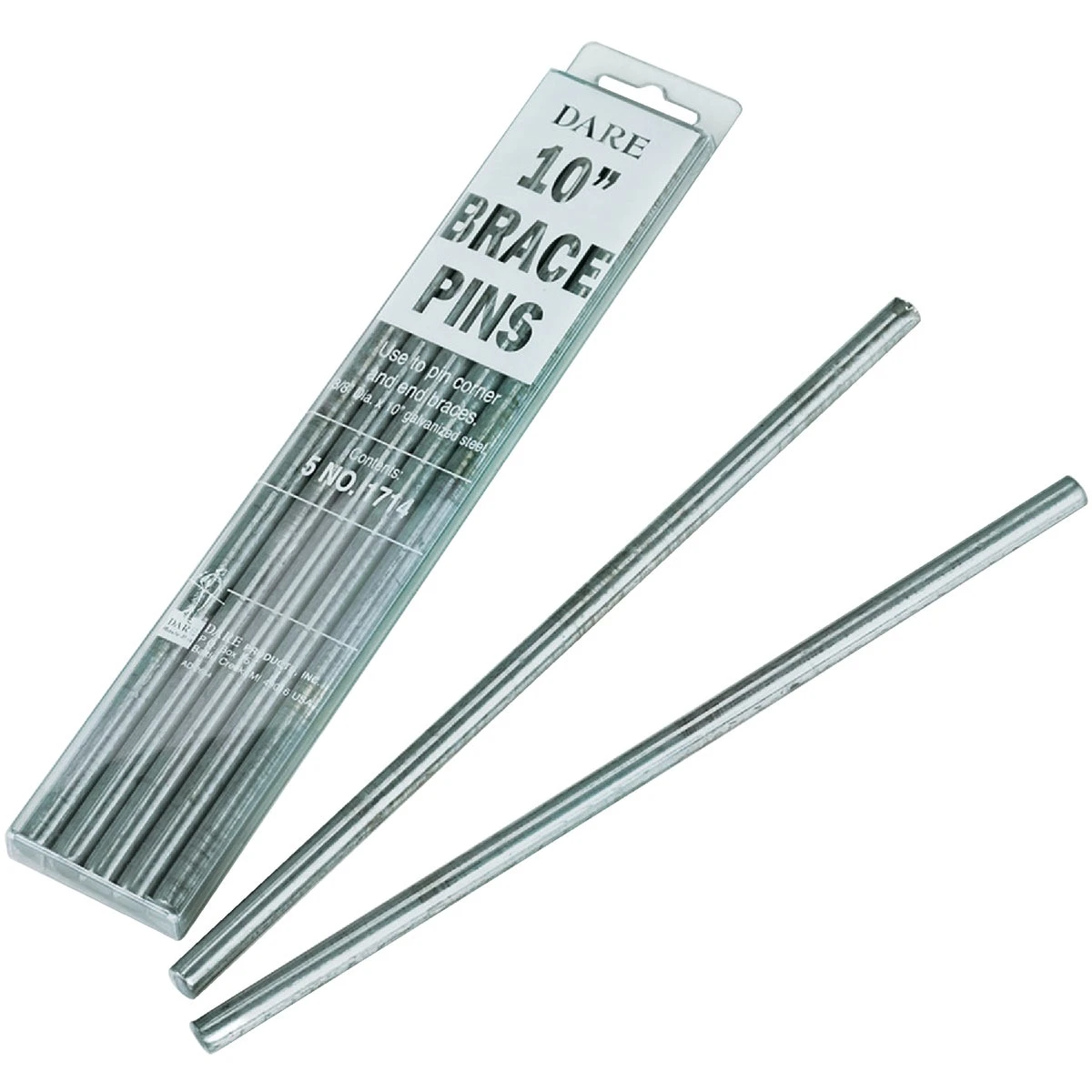 Electric Fence Brace Pin For Wood Beams, Galvanized Steel, .375 x 10 In., 5-Pk.