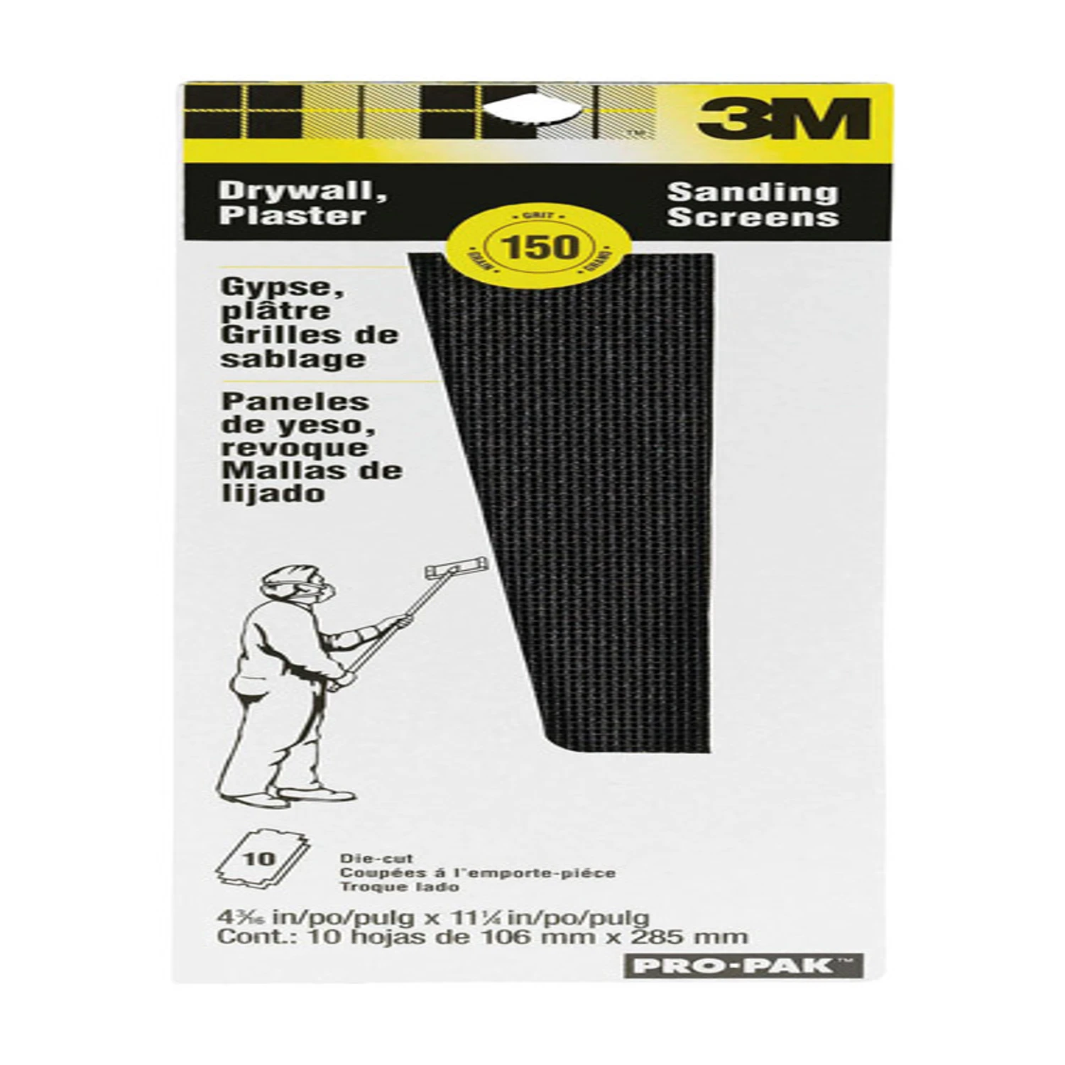 Propak 150 Grit Drywall Sanding Screens, 4-3/16 In. X 11-1/4 In., 10 Pk