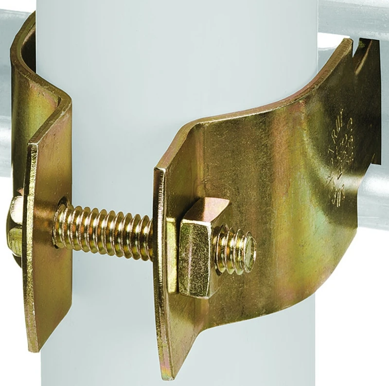 1-1/4 In. Gold Galvanized Electroplated Zinc Universal Pipe Clamp