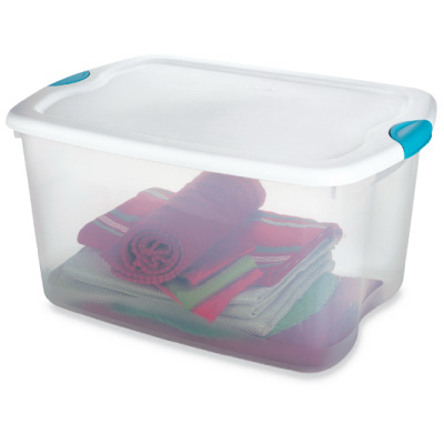 Latched Storage Box, Clear, 66-Qt., Must Order in Quantities of 4