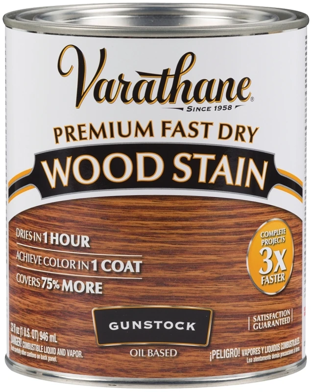 Varathane 262007 Fast Dry Interior Wood Stain, Oil-Based, Gunstock, 1-Qt. Varathane 262007 Fast Dry Interior Wood Stain, Oil-Based, Gunstock, 1-Qt.