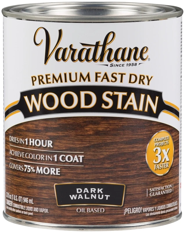 Fast Dry Interior Wood Stain, Oil-Based, Dark Walnut, 1-Qt.