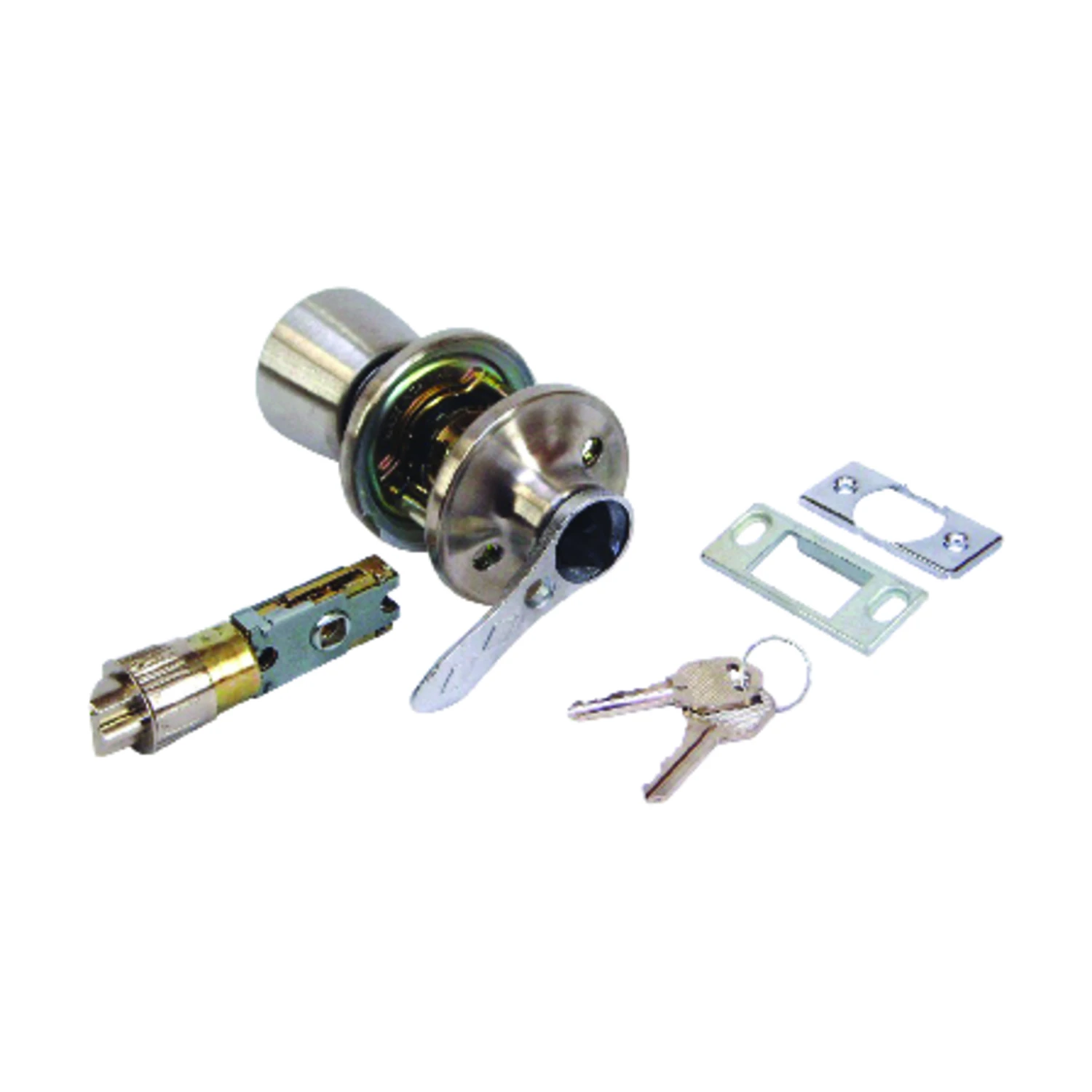 US Hardware RV-112B Series Entrance Lockset, Stainless Steel, Brushed Stainless Steel