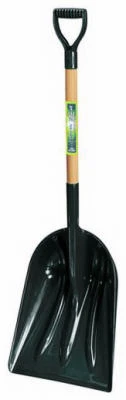 1681500 Poly Snow Scoop, 14.25" W X 17.75" L, 46" Oal, Wood Handle