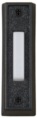Carlon DH1407L Rectangular Wired Push Button, 2-7/8 in H X 7/8 in D X Lighted White/Black Base