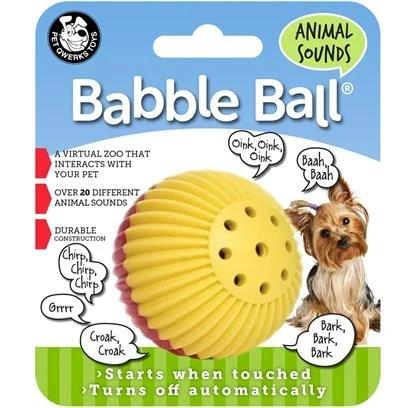 Animal Sounds Babble Ball Dog Toy, Small 2 1/8 In, Assorted Colors