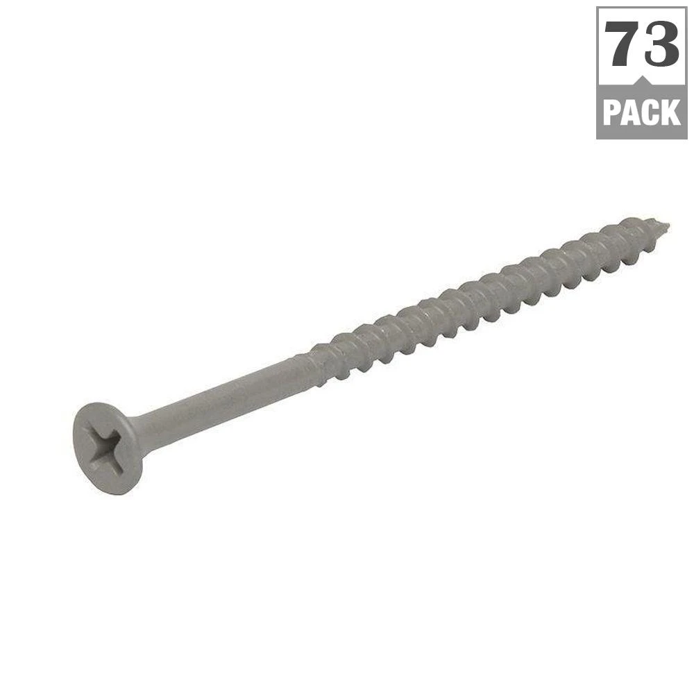 #10 x 3 in. Philips Bugle-Head Coarse Thread Sharp Point Polymer Coated Exterior Screw