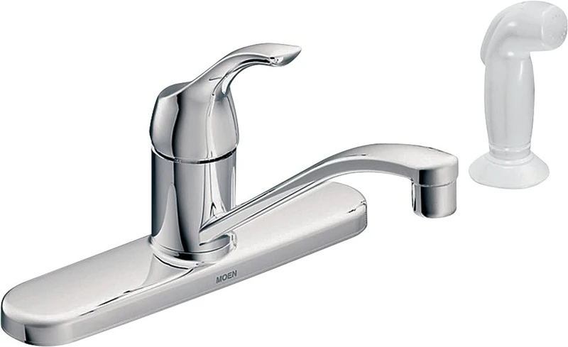 Adler Single Handle Kitchen Faucet With Side Sprayer, Chrome Finish, Model Ca87551