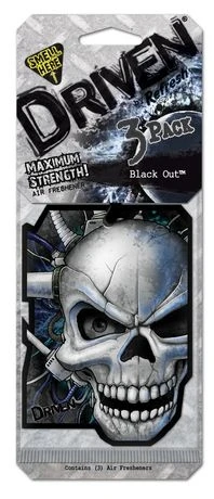 Driven by Refresh Your Car Paper Car Air Freshener, Black Out (3-Pack)