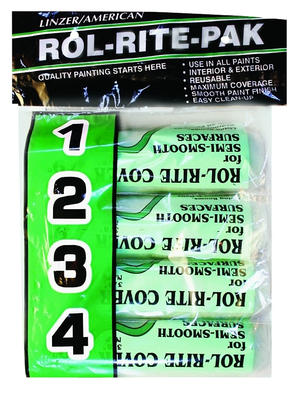 9384 Rol-rite-pak 9 In. Polyester Paint Roller Cover, 3/8 In Nap, 4 Pk