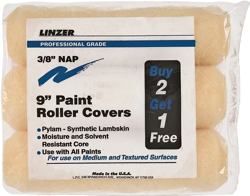 Rs1433 Paint Roller Cover Set, 9 In. X 3/8 In., 3-pack, Heavy-duty
