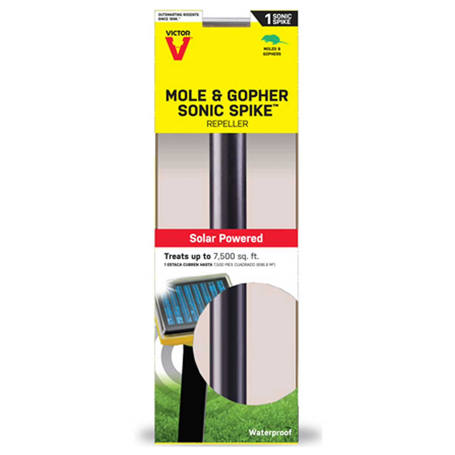 Victor M9014 Sonic Spike, 2.6 in L, Repels: Gophers, Moles