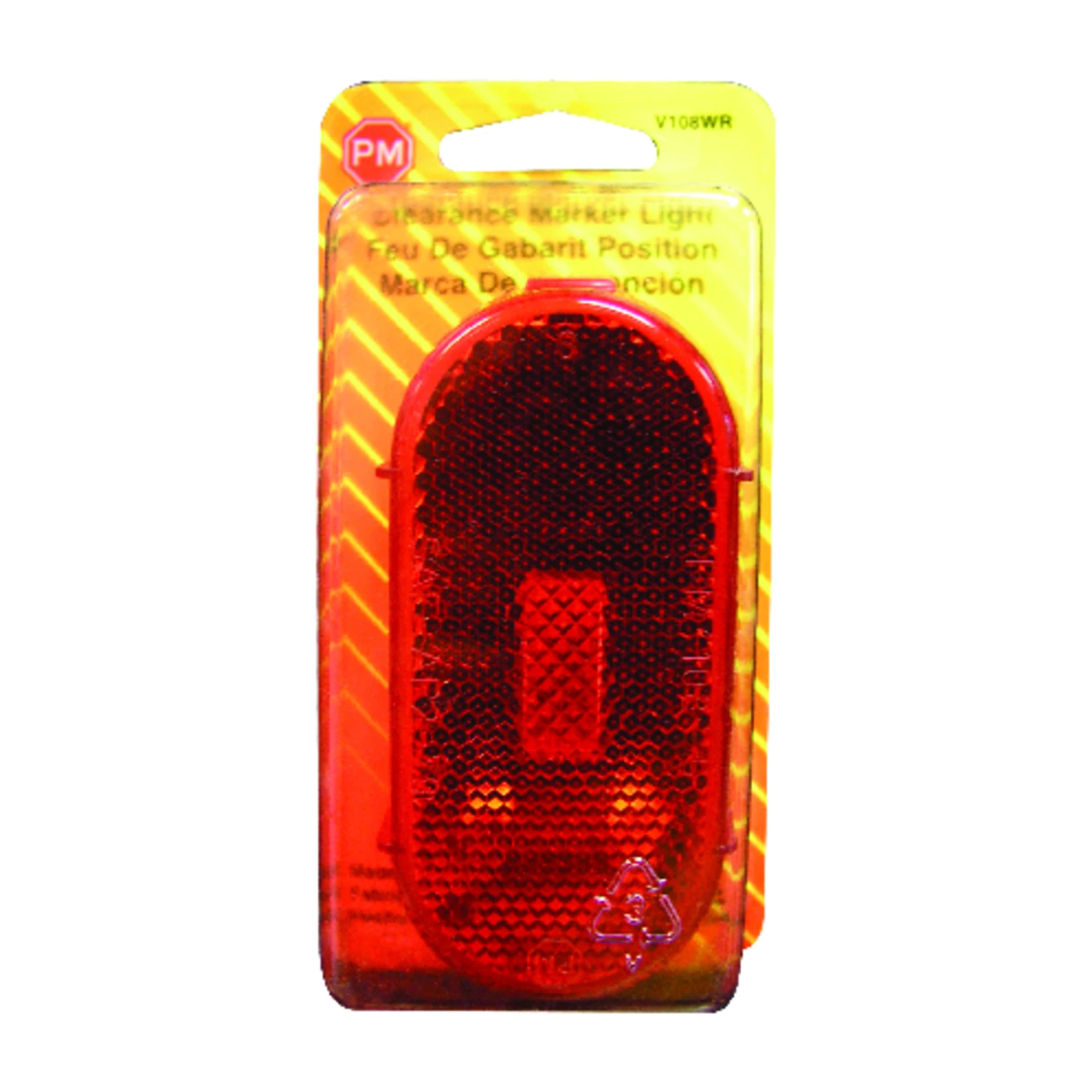 V108wr Red Oblong Clearance Light, 12 Volt, Incandescent Lamp, Screw Mounting