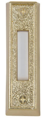 Carlon DH1405L Rectangular Wired Push Button, 2-7/8 in H X 7/8 in D X Lighted White/Gold Base