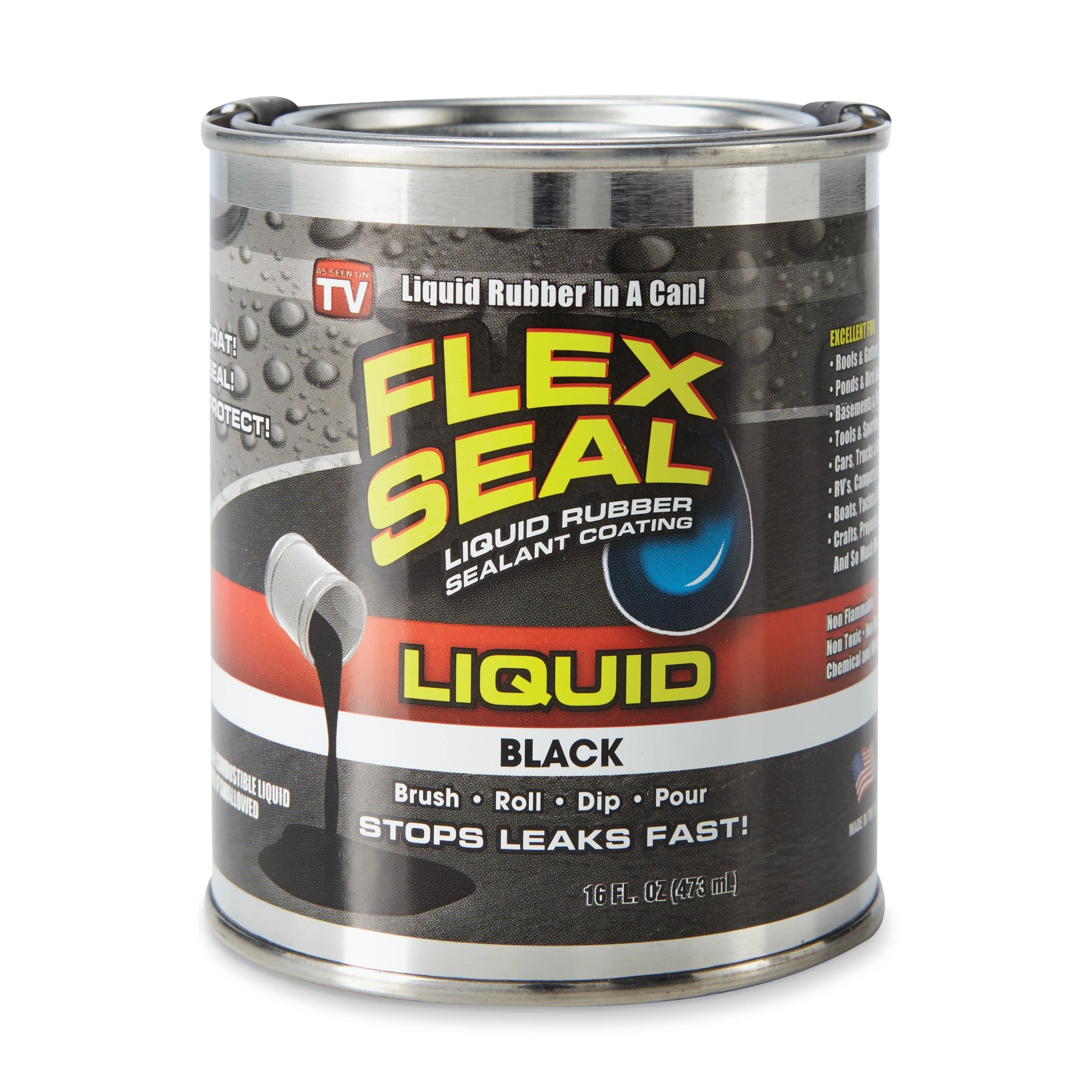 FLEX SEAL Liquid Rubber Sealant, Black, 1 GL