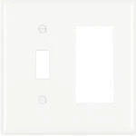 Pass & Seymour 1-Toggle & 1 Decorator Opening Nylon Wall Plate, White