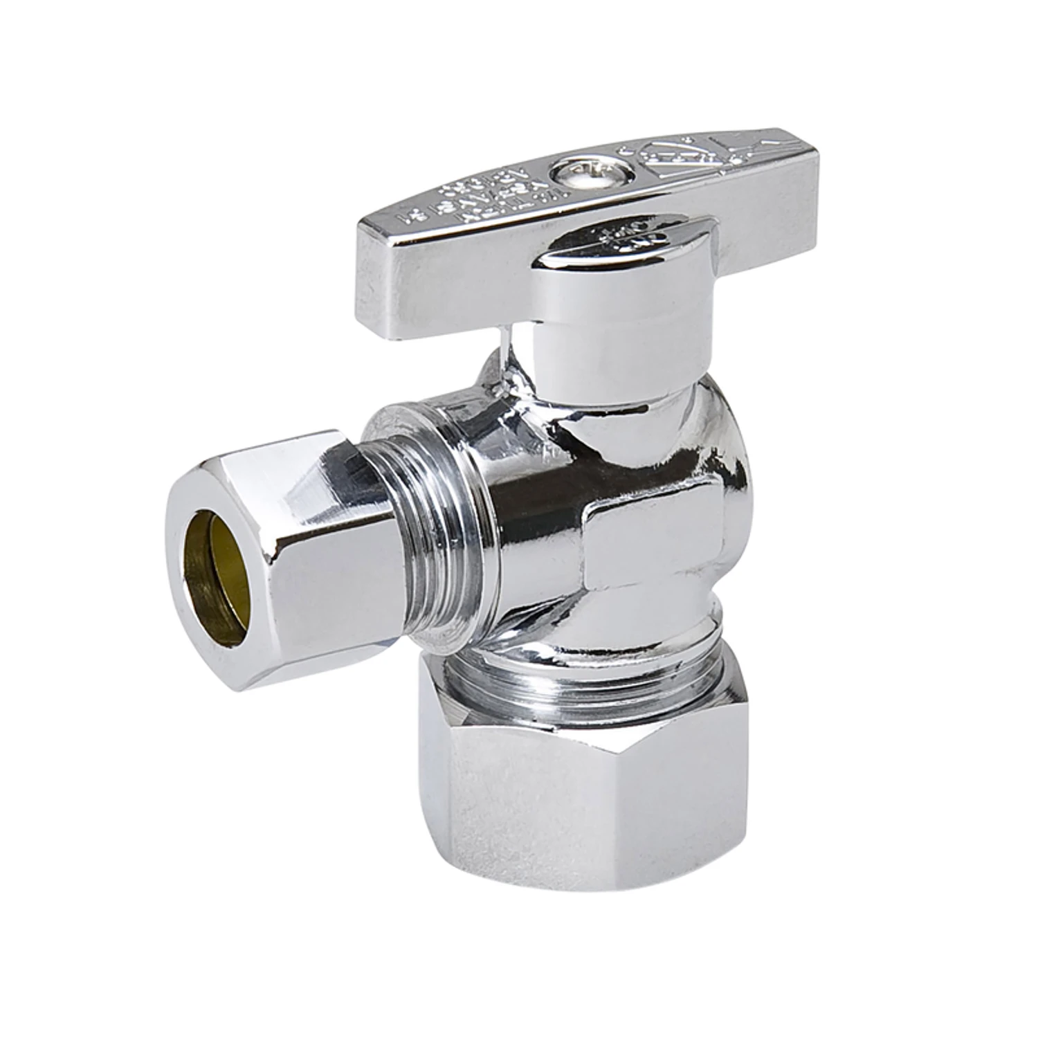 5/8 In. Od X 3/8 In. Quarter Turn Angle Valve - Brass Chrome-plated