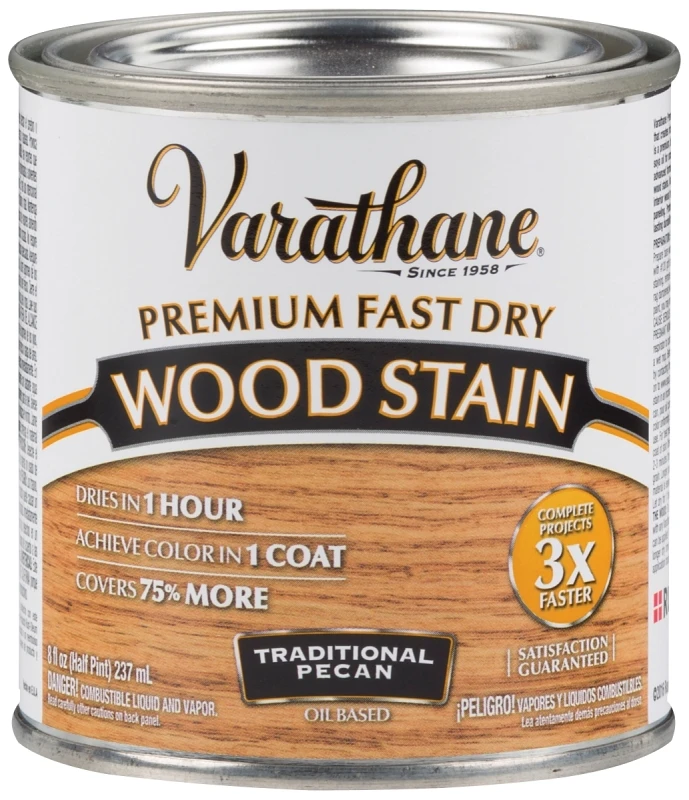Fast Dry Interior Wood Stain, Oil-Based, Traditional Pecan, 1/2-Pt.