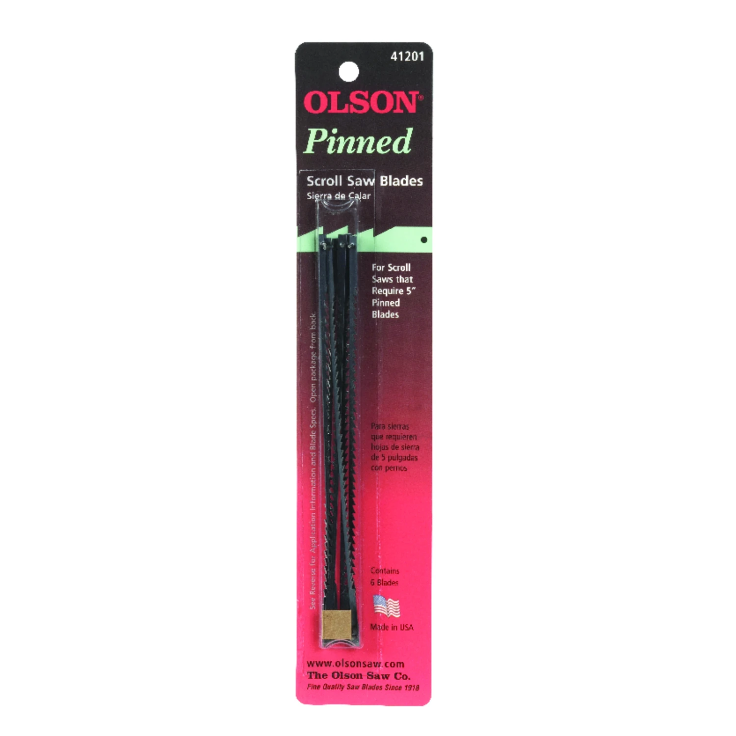 Sc41201 5 In. Carbon Steel Scroll Saw Blade 10 Tpi, 6 Pk, Pinned End