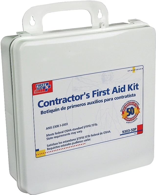9303-50p 237-piece First Aid Kit For 50 People, Plastic Case
