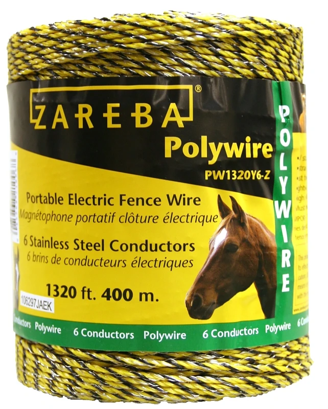 Pw1320y6-z Polywire, Stainless Steel Conductor, Yellow, 1320 Ft Length