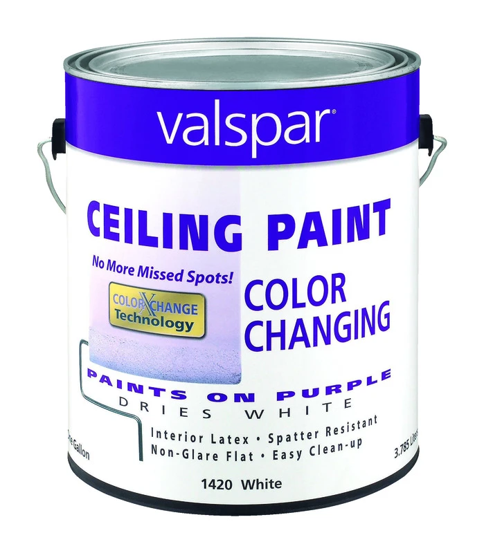 Color Changing Ceiling Paint, Purple To White, 1 Gal, Flat Finish, 400 Sq Ft Coverage