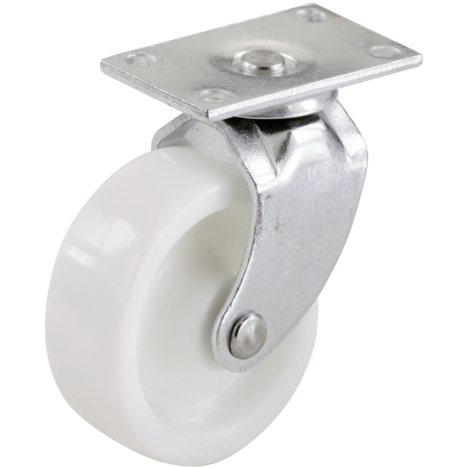 9052 1-1/4 In. White Light Duty Swivel Plate Caster 4 Pk, 40 Lb