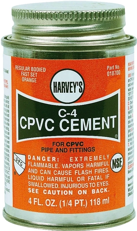 018700-24 Fast-set Regular Bodied Cpvc Solvent Cement, 4 Oz Dauber Can, Orange