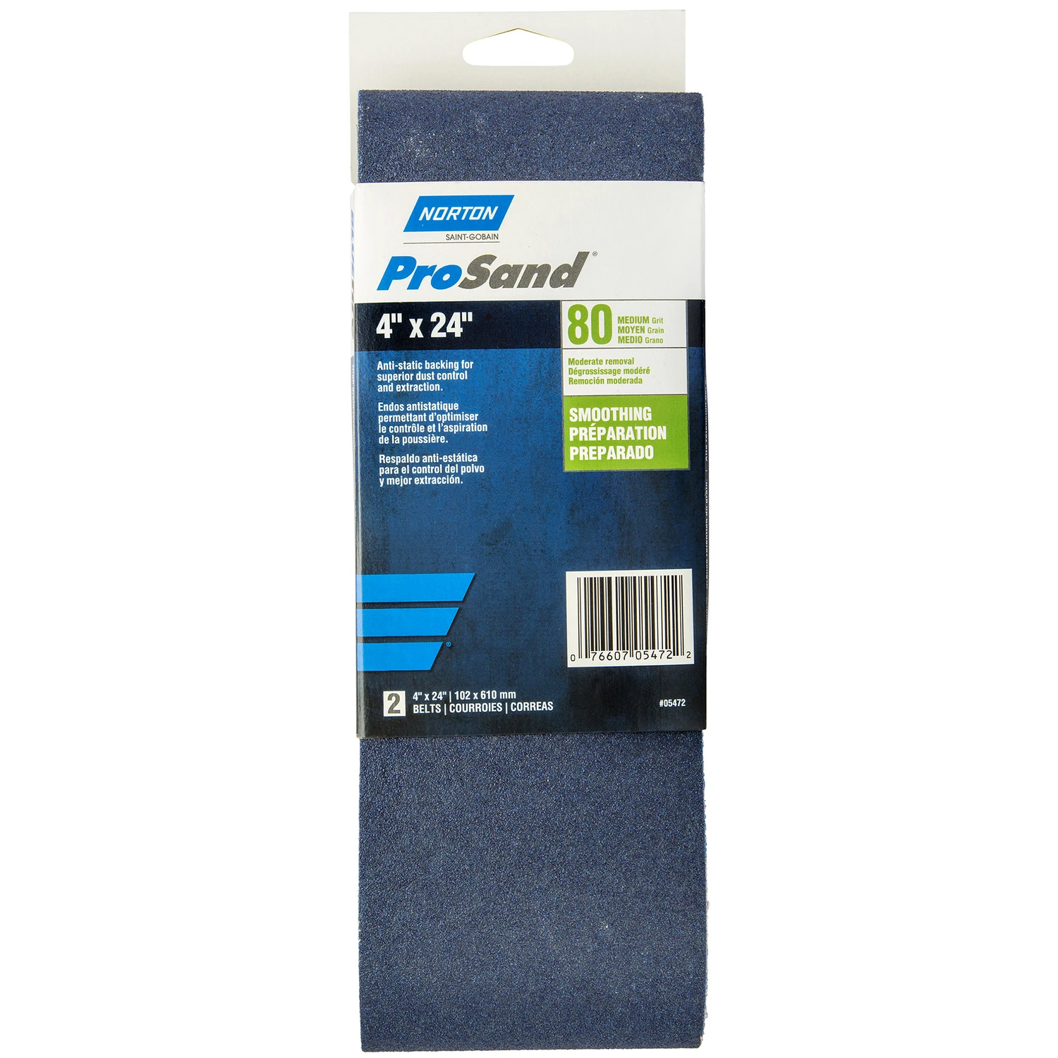 Prosand 4 In. W X 24 In. L Sanding Belt, 80 Grit, Zirconia Aluminum, 2 Pk