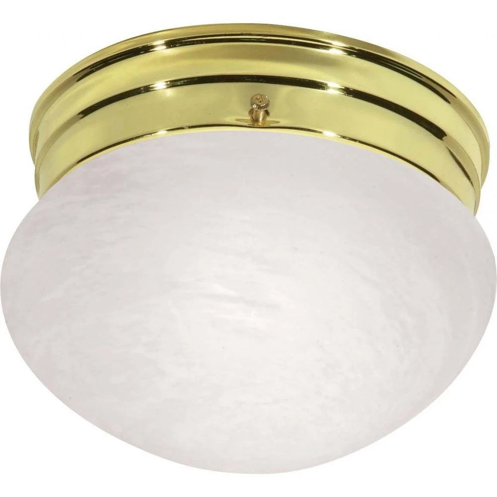 76/672 1-light 8" Polished Brass Flush Mount Ceiling Fixture