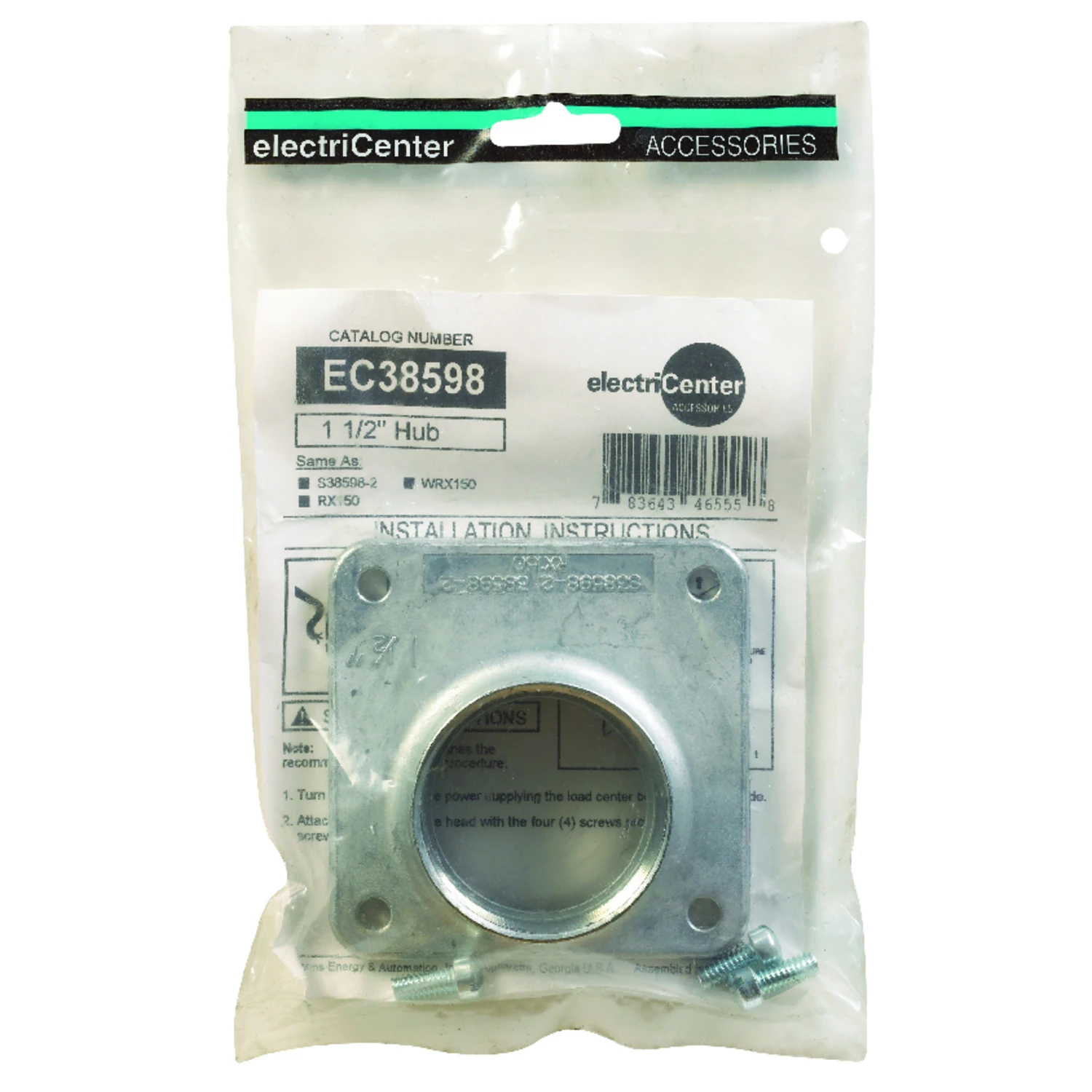Ec38598 1-1/2 In. Aluminum Conduit Hub For Meter Sockets