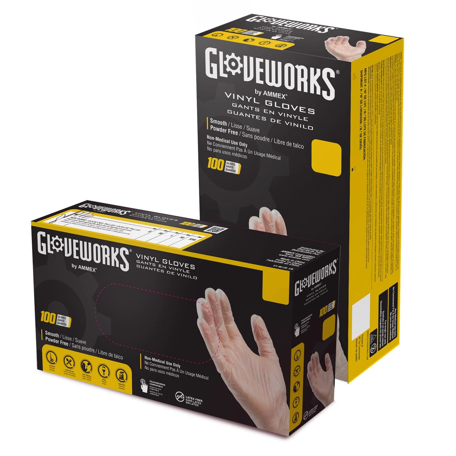 Ivpf44100 Medium Clear Vinyl Disposable Gloves, Powder-free, 100 Pk, 4 Mil