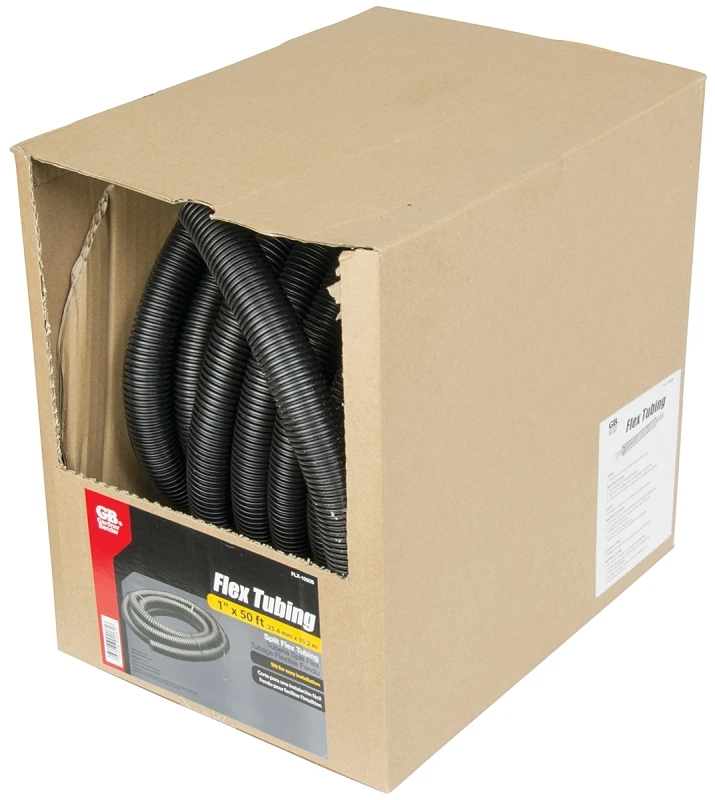Flx-1050b Black Split Flex Tubing, 1 In Diameter, 50 Ft Length