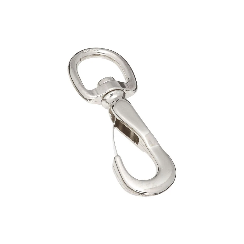 Spring Snap, Round Swivel Eye, Nickel, 3/4 x 3-5/8-In.