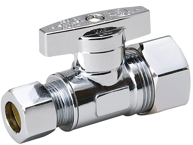 5/8 In. Od X 3/8 In. Compression Brass Quarter Turn Straight Valve