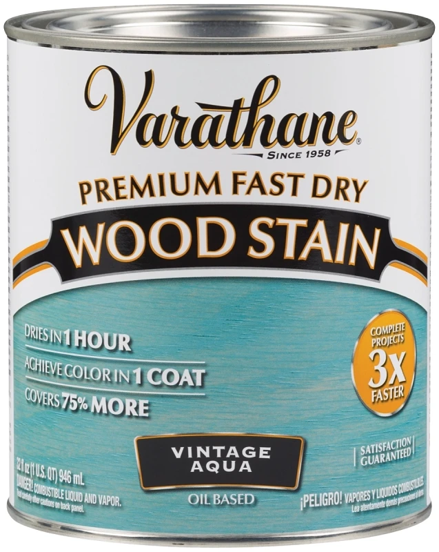 Varathane 297427 Fast Dry Interior Wood Stain, Vintage Aqua, 1-Qt. Varathane 297427 Fast Dry Interior Wood Stain, Vintage Aqua, 1-Qt.