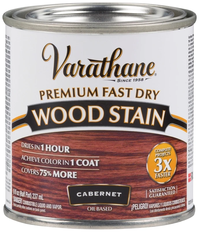 Fast Dry Interior Wood Stain, Oil-Based, Cabernet, 1/2-Pt.