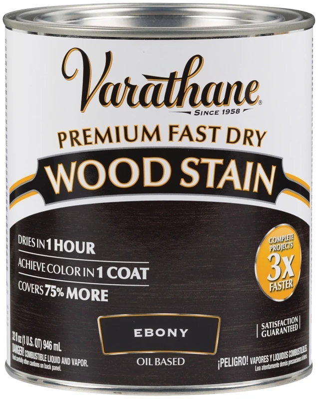 Fast Dry 1-Coat Interior Wood Stain, Oil-Based, Ebony, 1-Qt.