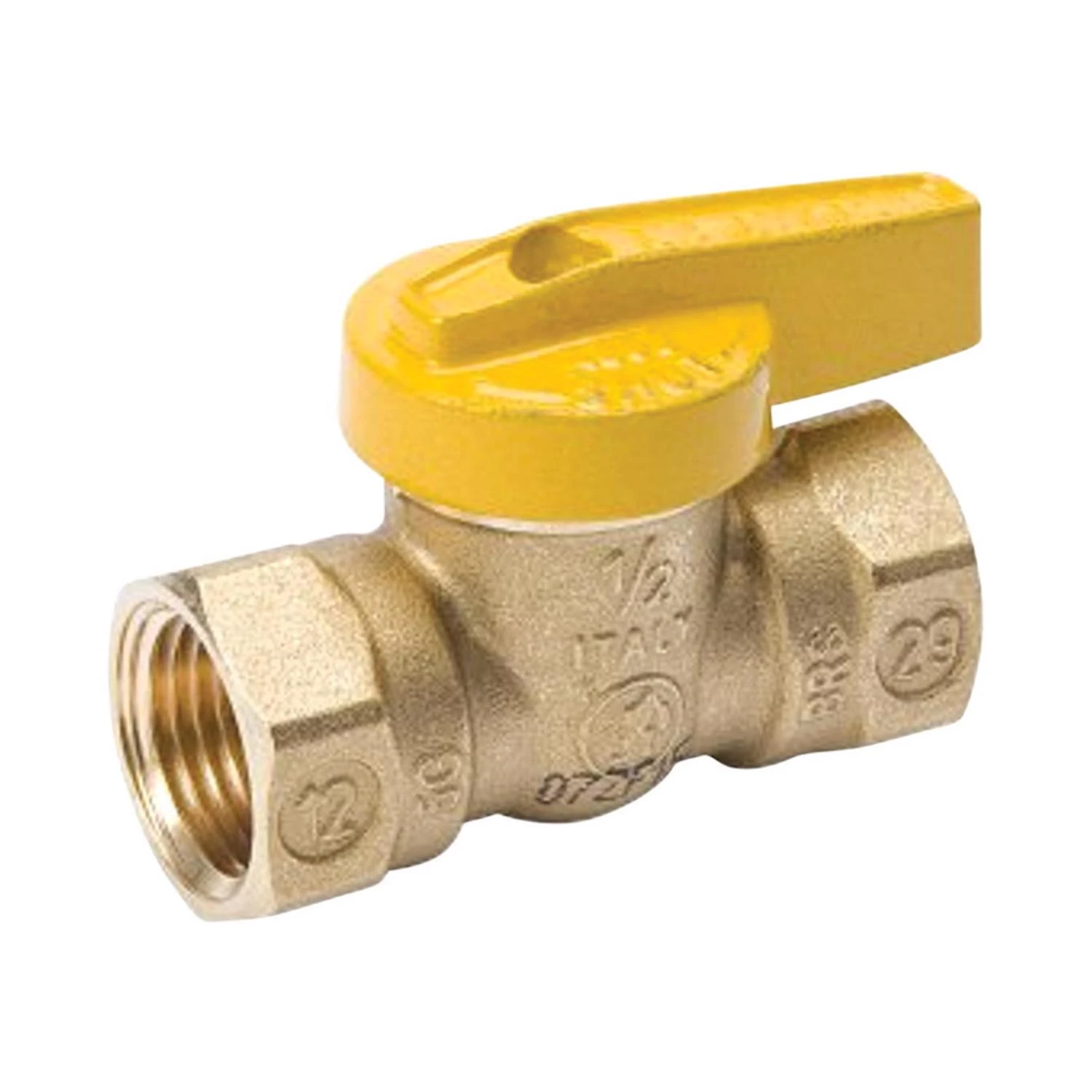 1110-523 Gas Ball Valve, 1/2 In Fip, 100 Psi, Brass Body