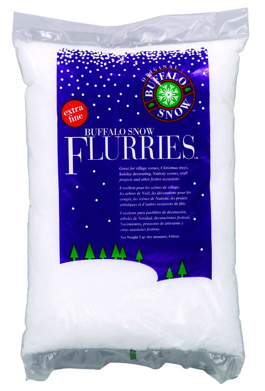 Snow Flurries White Synthetic Christmas Decor 1 Pk, Model B00070, 5 Quart