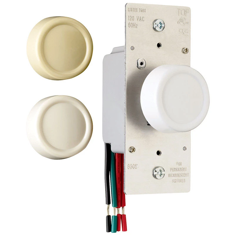 Pass & Seymour 600-Watt Light Almond 3-Way Maximum Rotary Dimmer Switch