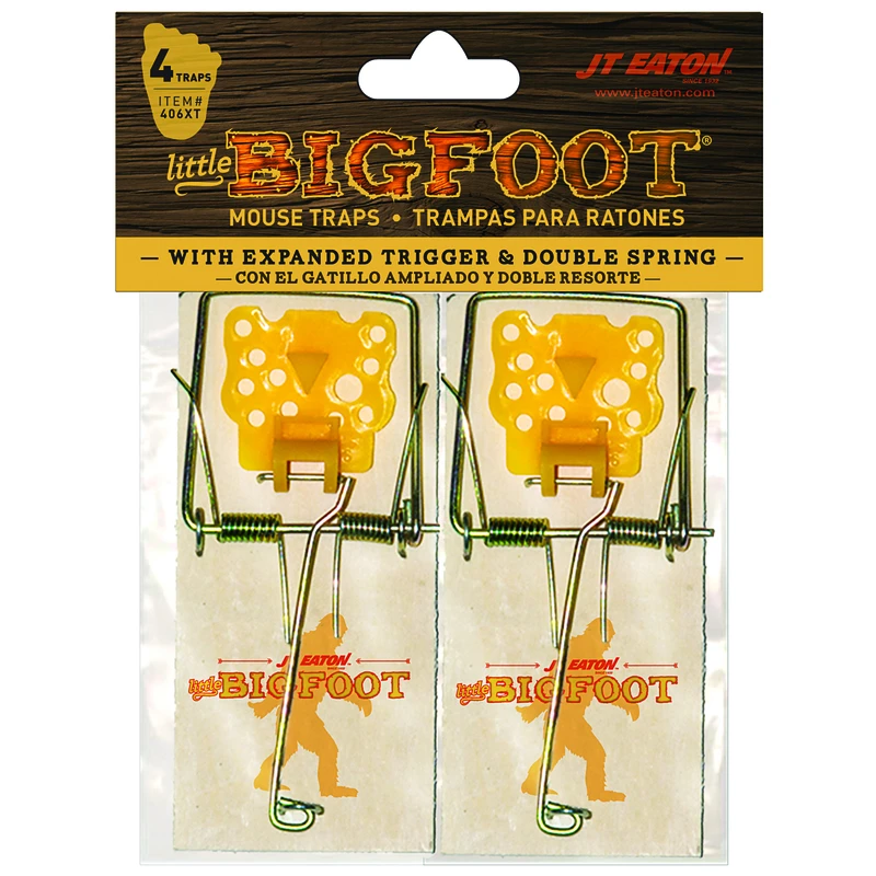 J.T. Eaton Little Bigfoot 406XT Snap Trap, 4 in W, 1-1/2 in H, Bar Locking