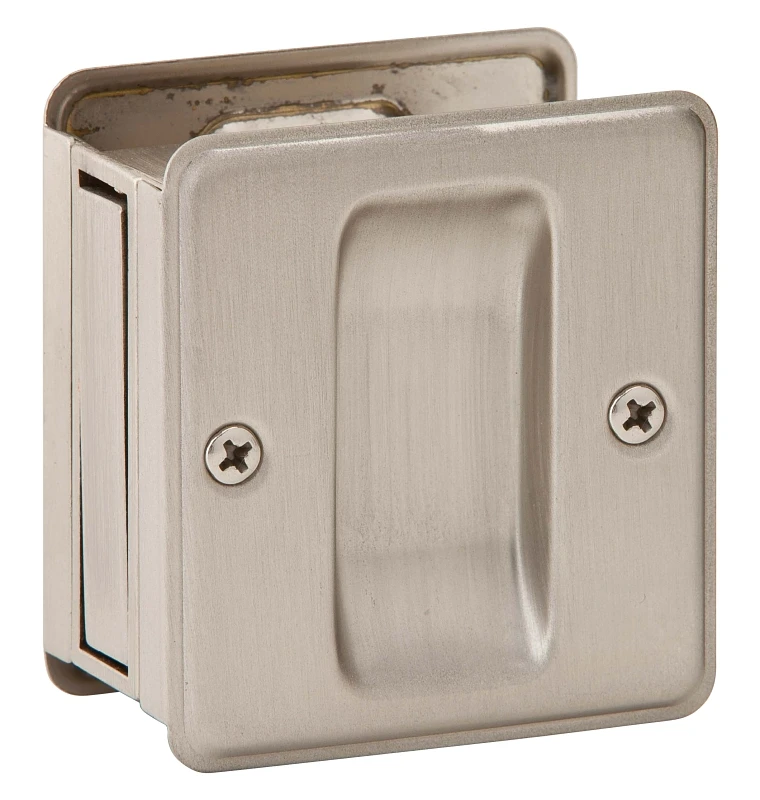Sc990b-619 Satin Nickel Pocket Door Pull For 1-3/8 To 1-1/2 In. Thick Doors