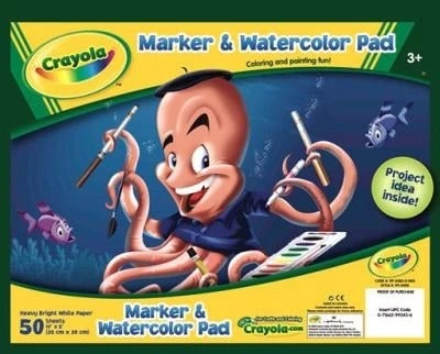 Crayola Llc 50 Sheets 10in. X 8in. Bright White Marker & Watercolor Pad  99-3403 - Pack of 6