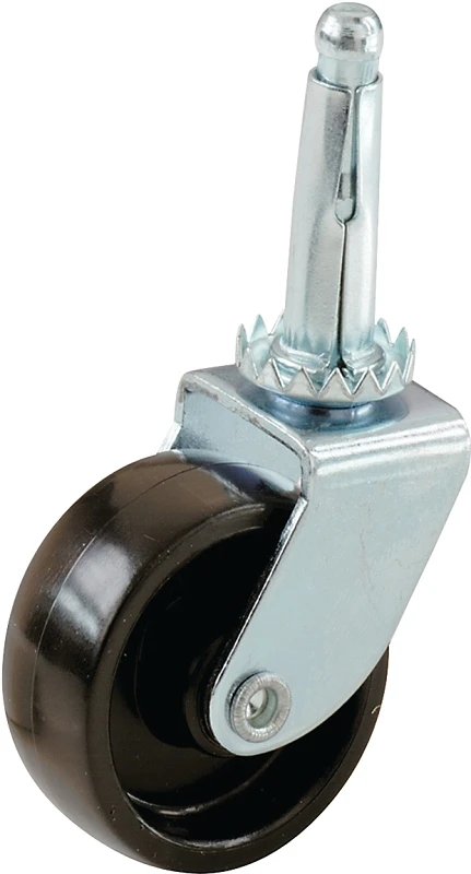 9559 1-5/8" Black Swivel Stem Casters, 4 Pk, 60 Lb Load Capacity