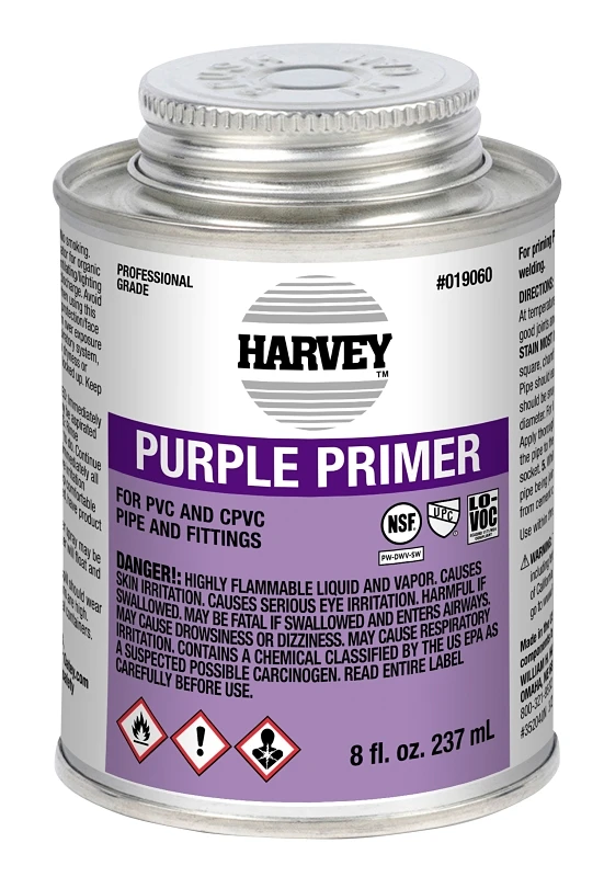 019060-24 Professional-grade Purple Primer For Cpvc And Pvc Pipe, 8 Oz Can