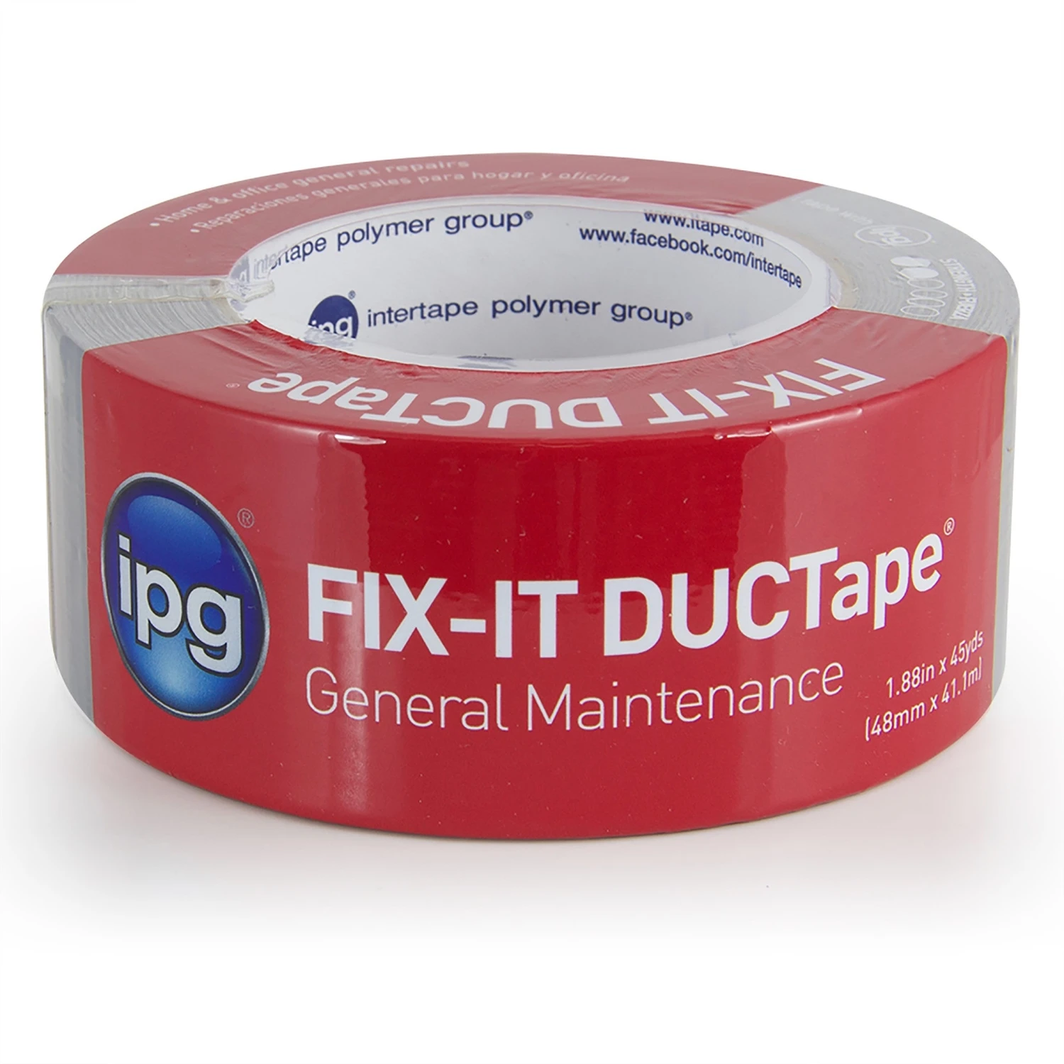 6945 Silver Duct Tape, 1.88 In W X 45 Yd L, Poly-coated Cloth Backing