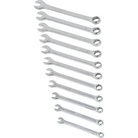 94-386w 11-piece Metric Combination Wrench Set, Polished Chrome Finish