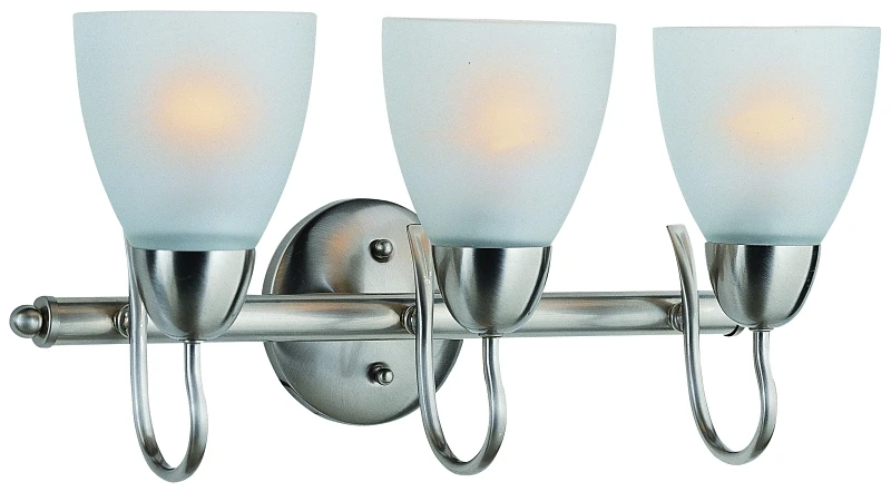 A2242-93l 3-light Vanity Bar Fixture, Brushed Nickel, 60 Watt Maximum