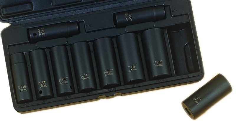 Mti10-s Deep Impact Socket Set, 10-piece, 1/2-inch Drive, Chrome Molybdenum Steel